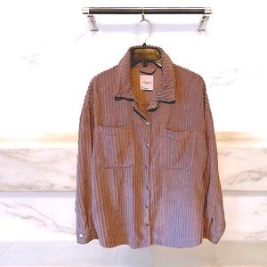 Angel Kiss Corduroy Jacket Gray Pockets